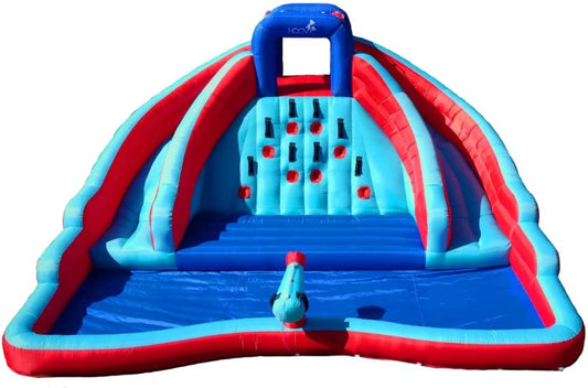 Giant Double Water Slide with Climbing Wall