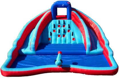 Giant Double Water Slide with Climbing Wall