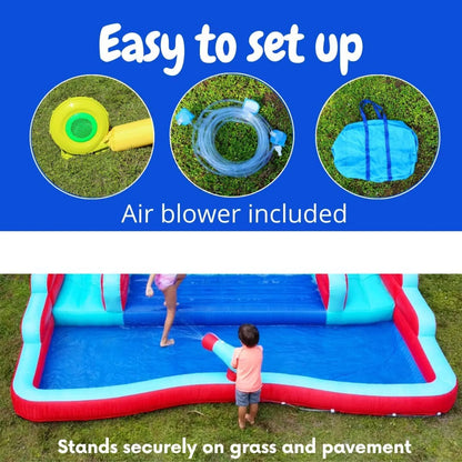 Giant Double Water Slide with Climbing Wall