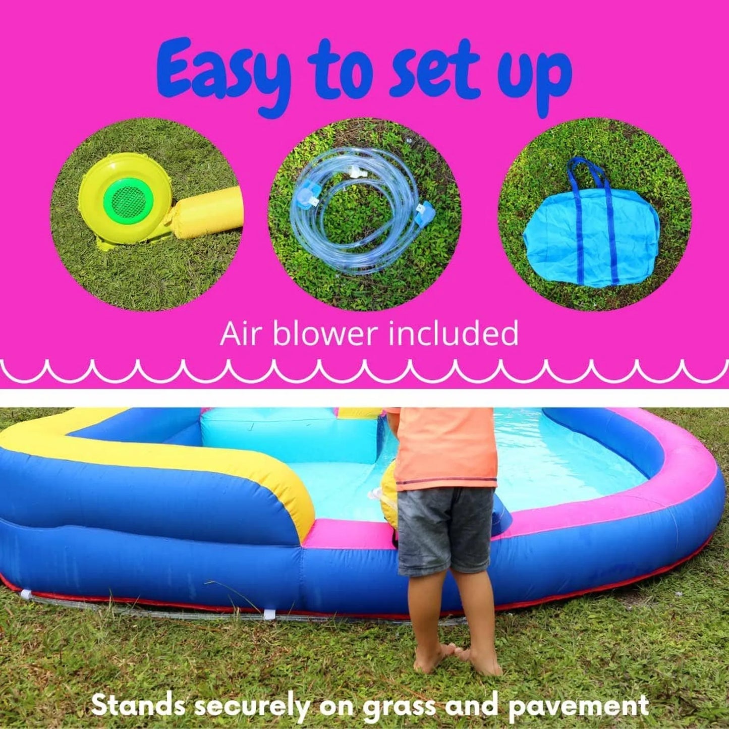 Giant Inflatable Unicorn Slide with Side Pool