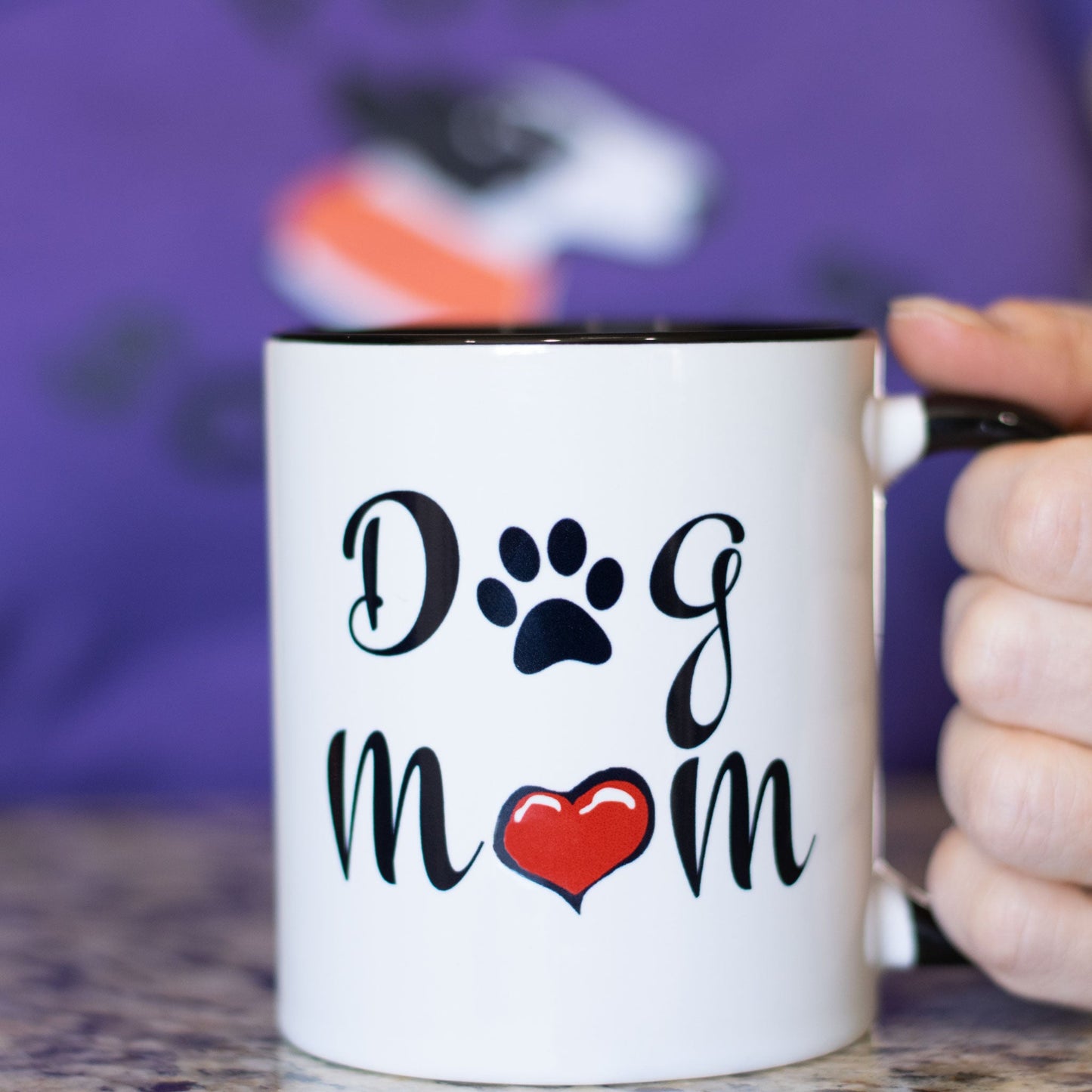 Dog Mom Mug W/Color Handle
