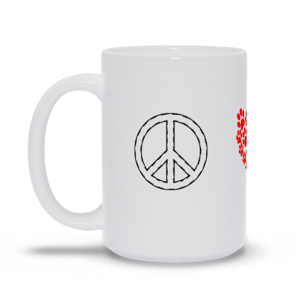 Peace, Love, Dog Mug