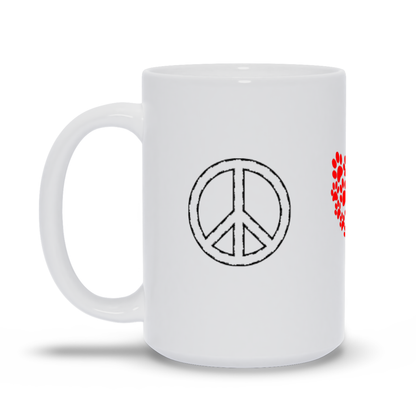 Peace, Love, Dog Mug