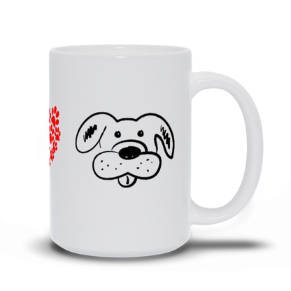 Peace, Love, Dog Mug