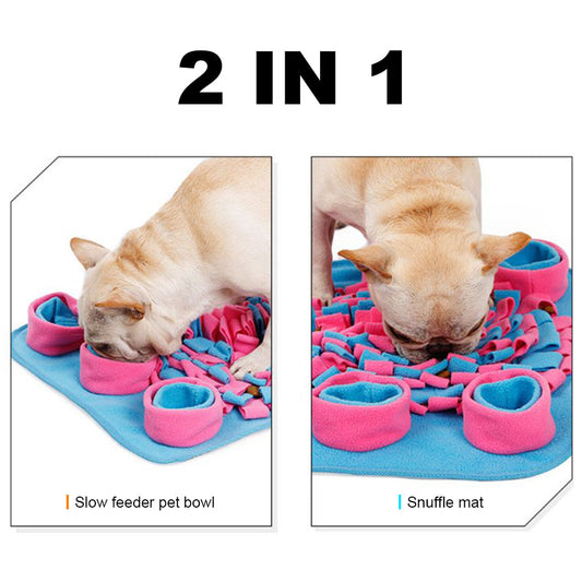 Eco Friendly Pet Dog Snuffle Mat Soft Fleece Colorful Non-slip Dogs Training Blanket Toys Dog Slow Eating Bowl Mats 42x42cm