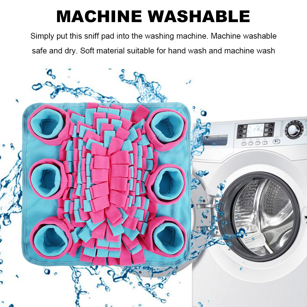 Eco Friendly Pet Dog Snuffle Mat Soft Fleece Colorful Non-slip Dogs Training Blanket Toys Dog Slow Eating Bowl Mats 42x42cm